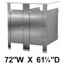 Bradley IC23660 Toilet Partition, 2 In Corner Compartments, 72"W x 61-1/4"D, Stainless Steel - TotalRestroom.com