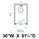 Bradley BW13660 Toilet Partition, 1 Between Wall Compartment, 36"W x 61-1/4"D, Stainless Steel - TotalRestroom.com