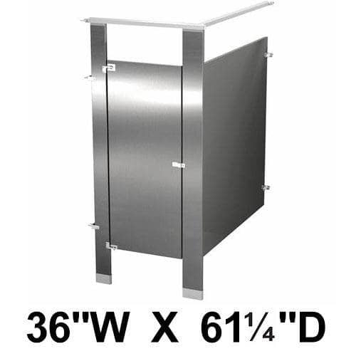 Bradley IC13660 Toilet Partition, 1 In Corner Compartment, 36"W x 61-1/4"D, Stainless Steel - TotalRestroom.com