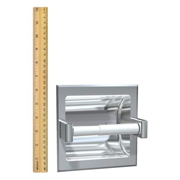 ASI 7402-SW Commercial Toilet Paper Dispenser, Recessed-Mounted, Stainless Steel w/ Satin Finish