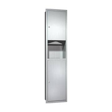 ASI 0467-2 Combination Commercial Paper Towel Dispenser/Waste Receptacle, Semi-Recessed-Mounted, Stainless Steel - TotalRestroom.com