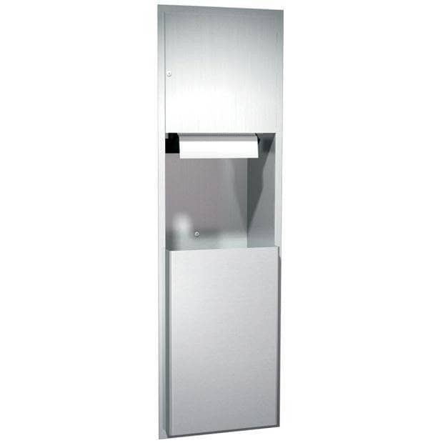 ASI 04692A-6 Combination Commercial Paper Towel Dispenser/Waste Receptacle, Semi-Recessed-Mounted, Stainless Steel - TotalRestroom.com