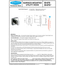 Bobrick B-6707 Commercial Restroom Utility Hook, Stainless Steel w/ Satin Finish