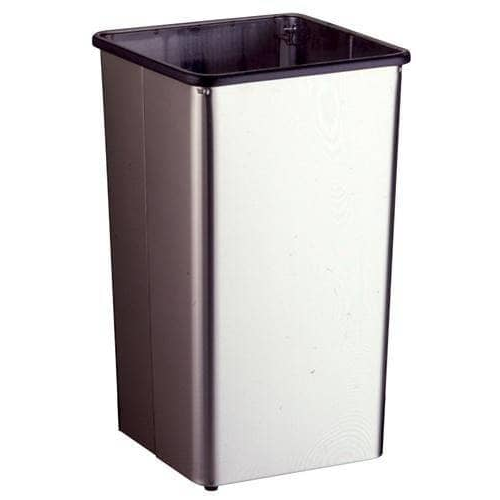Bobrick B-2260 Commercial Restroom Sanitary Waste Bin, 12 Gallon, Free-Standing, 12-1/2" W x 22" H, 12-1/2" D, Stainless Steel