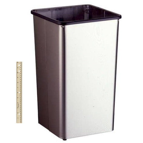 Bobrick B-2260 Commercial Restroom Sanitary Waste Bin, 13 Gallon, Free-Standing, Stainless Steel