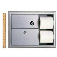 Bobrick B-3094 Combination Commercial Sanitary Napkin Disposal and Toilet Paper Dispenser, Recessed-Mounted, Stainless Steel