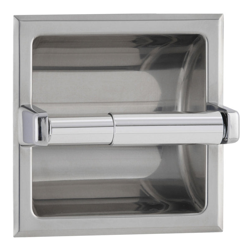 Bobrick B-667 Commercial Toilet Paper Dispenser, Recessed-Mounted, Stainless Steel w/ Bright-Polished Finish