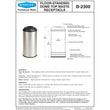 Bobrick B-2300 Commercial Restroom Sanitary Waste Bin, 12 Gallon, Recessed-Mounted, 15