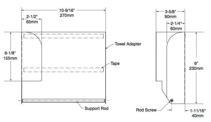 Bobrick 369-130 Commercial Paper Towel Dispenser Accessory, Surface-Mounted for Bobrick B-4262, B-4369, B-43699, Stainless Steel - TotalRestroom.com