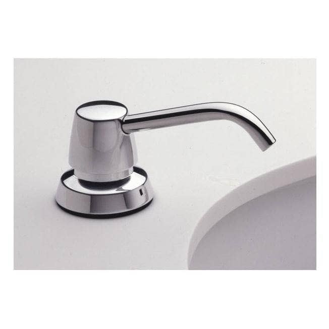Bobrick B-822 Commercial Liquid Soap Dispenser, Countertop Mounted, Manual-Push, Stainless Steel - 4" Spout Length - TotalRestroom.com