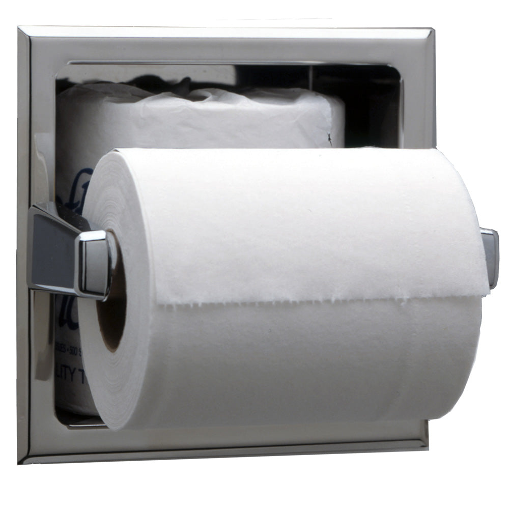 Bobrick B-6637 Commercial Toilet Paper Dispenser, Recessed-Mounted, Stainless Steel w/ Satin Finish