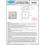 Bobrick B-505 Recessed Specimen Pass-Thru Cabinet