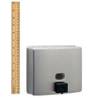 Bobrick B-818615 Commercial Heavy-Duty Liquid Soap Dispenser, Surface-Mounted, Manual-Push, Stainless Steel - 40 Oz