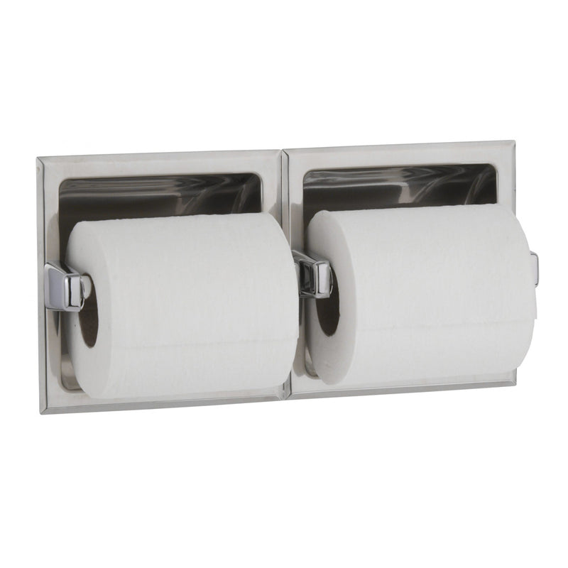 Bobrick B-697 Commercial Toilet Paper Dispenser, Recessed-Mounted, Stainless Steel w/ Bright-Polished Finish
