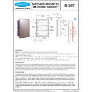 Bobrick B-297 (14.125 x 20.25) Commercial Medicine Cabinet, Surface-Mounted, Steel (14.125