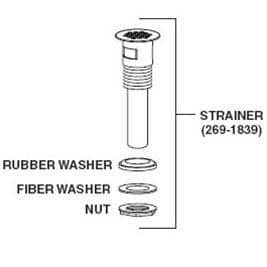 Bradley 269-1839 Strainer W/Overlfow- 1-1/4"