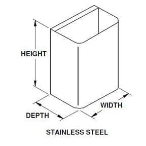 Bradley A05-005 Molded Stainless Steel Waste Receptacle 2 gallons for model: 2291