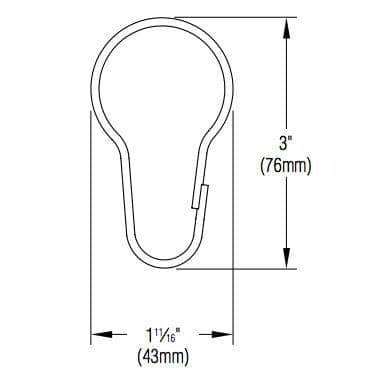 Bradley 9536-00 Shower Curtain Hook, Stainless Steel - TotalRestroom.com