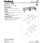Bradley Toilet Tissue Dispenser Dual Roll w/ Anti-Theft Spindle and Shelf  Surface Mount Satin Stainless Steel - 5263-520000