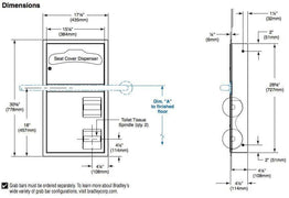 Bradley 5922-00 Commercial Toilet Paper/Seat Cover Dispenser, Recessed-Mounted, Stainless Steel - TotalRestroom.com