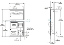 Bradley 5912-00 Commercial Toilet Paper/Seat Cover Dispenser, Semi-Recessed-Mounted, Stainless Steel - TotalRestroom.com