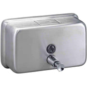 Bradley 6542 Commercial Liquid Soap Dispenser, Surface-Mounted, Manual-Push, Stainless Steel - 40 Oz - TotalRestroom.com