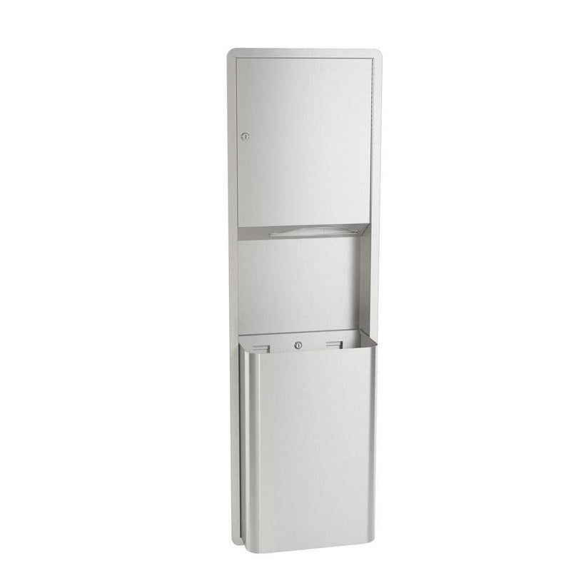 Bradley 234-1135 Commercial Paper Towel Dispenser/Waste Receptacle, Surface-Mounted, Stainless Steel - TotalRestroom.com