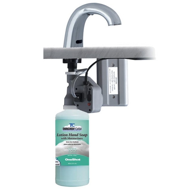 Bobrick B-8263.18 Commercial Foam Soap Dispenser Starter Kit, Surface-Mounted, Touch-Free - 6" Spout Length