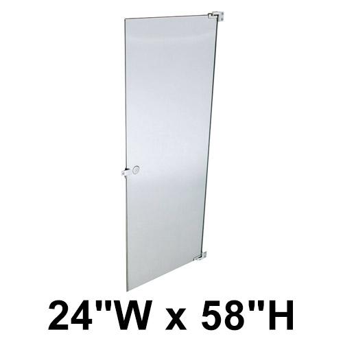 Hadrian Restroom Stall Door, Sainless Steel, 24" x 58", Includes 601005 Chrome In-Swing Hardware Kit -