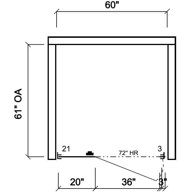 Scranton Toilet Partition, 1 ADA Between Wall Compartment, Plastic, 60"W x 61-1/4"D, BWADA-PL-SCRANTON - TotalRestroom.com
