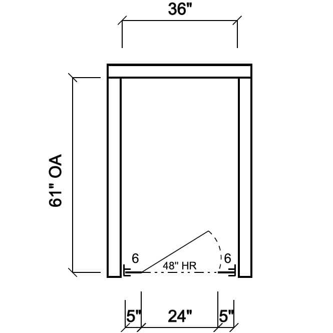 Scranton Toilet Partition, 1 Between Wall Compartment, Plastic, 36"W x 61-1/4"D, BW13660-PL-SCRANTON - TotalRestroom.com