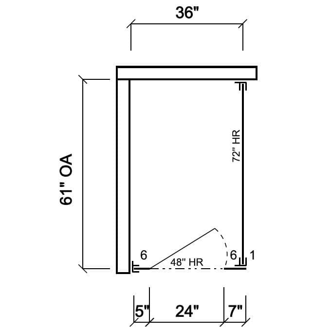 Scranton Toilet Partition, 1 In Corner Compartment, Plastic, 36"W x 61-1/4"D, IC13660-PL-SCRANTON - TotalRestroom.com