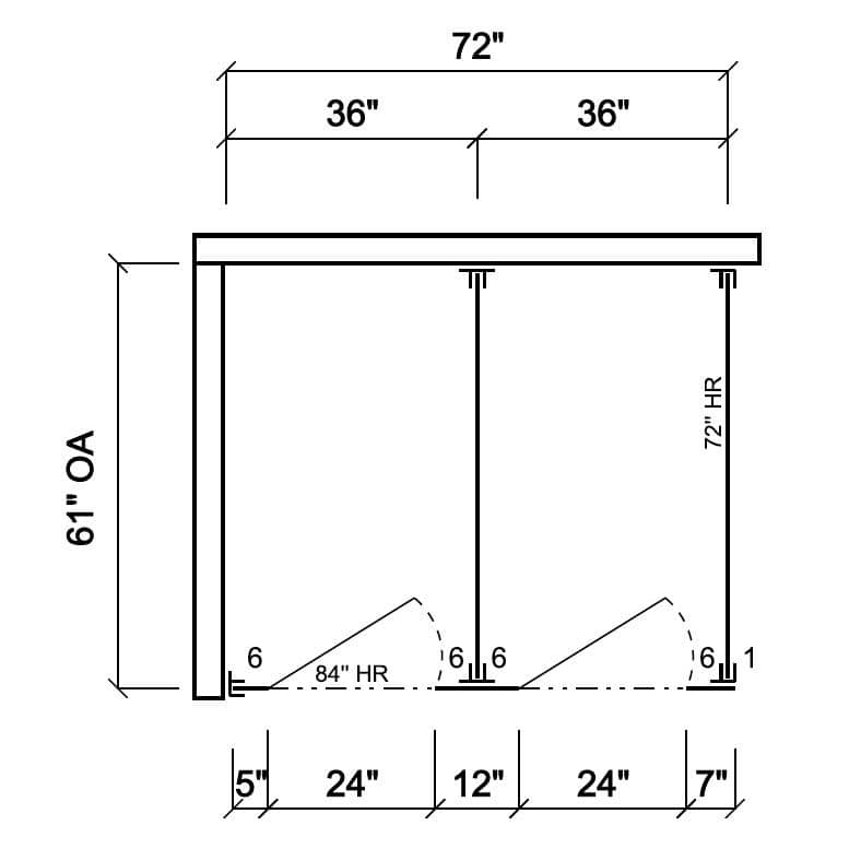 Scranton Toilet Partition, 2 In Corner Compartments, Plastic, 72"W x 61-1/4"D, IC23660-PL-SCRANTON - TotalRestroom.com