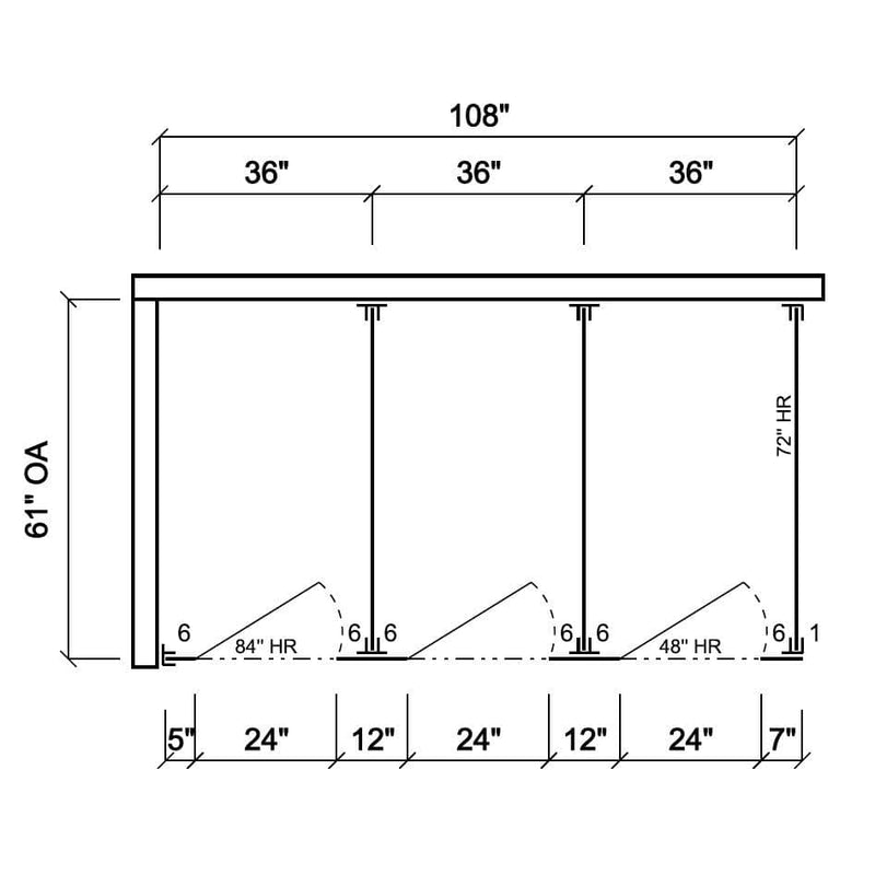 Scranton Toilet Partition, 3 In Corner Compartments, Plastic, 108"W x 61-1/4"D, IC33660-PL-SCRANTON - TotalRestroom.com