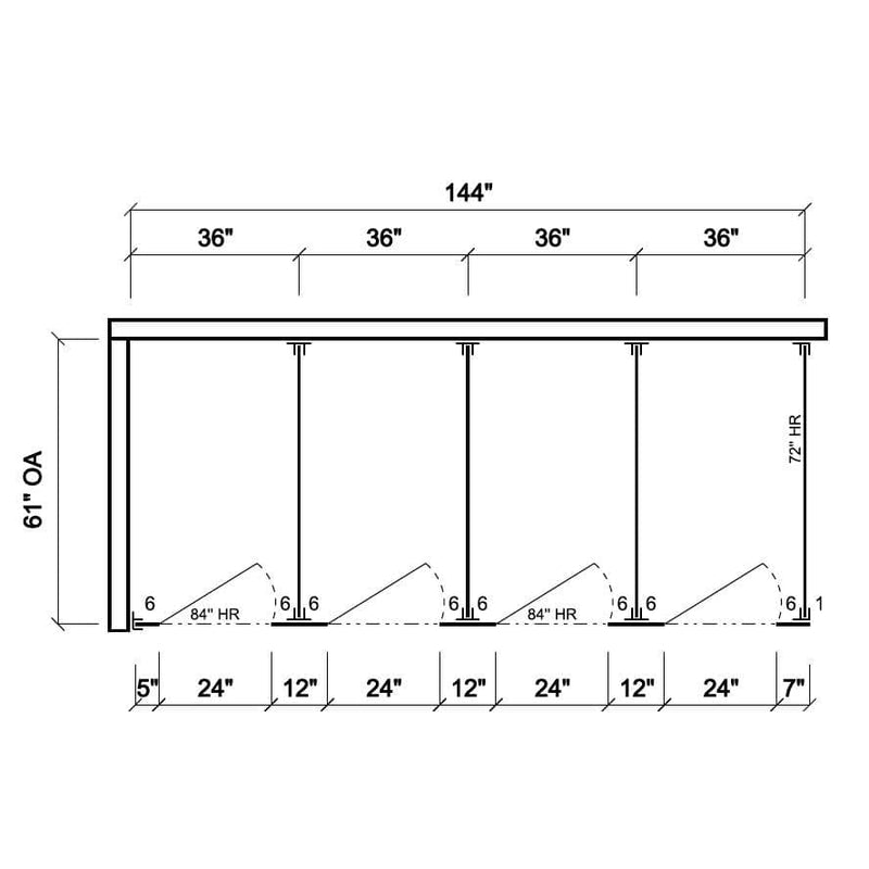 Scranton Toilet Partition, 4 In Corner Compartments, Plastic, 144"W x 61-1/4"D, IC43660-PL-SCRANTON - TotalRestroom.com
