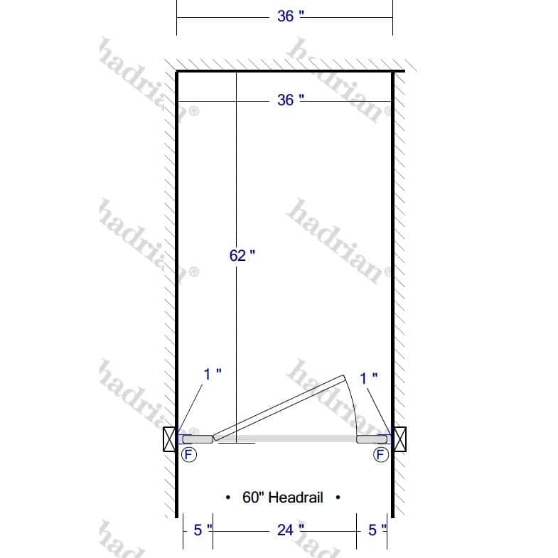 Hadrian Toilet Partition, 1 Between Wall Compartment, Plastic, 36