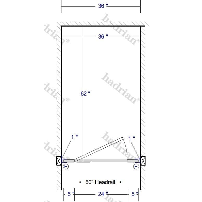 Hadrian Toilet Partition, 1 Between Wall Compartment, Metal, 36"W x 61 1/4"D - BW13660-HADRIAN - TotalRestroom.com