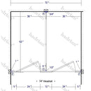 Hadrian Toilet Partition, 2 Between Wall Compartments, Plastic, 72"W x 61-1/4"D - BW23660-PL-HADRIAN - TotalRestroom.com