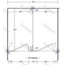 Hadrian Toilet Partition, 2 Between Wall Compartments, Metal, 72"W x 61 1/4"D - BW23660-HADRIAN - TotalRestroom.com