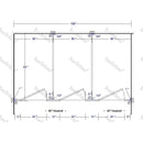 Hadrian Toilet Partition, 3 Between Wall Compartments, Plastic, 108"W x 61-1/4"D - BW33660-PL-HADRIAN - TotalRestroom.com