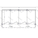 Hadrian Toilet Partition, 4 Between Wall Compartments, Plastic, 144"W x 61-1/4"D - BW43660-PL-HADRIAN - TotalRestroom.com