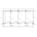 Hadrian Toilet Partition, 4 Between Wall Compartments, Stainless Steel, 144"W x 61 1/4"D - BW43660-SS-HADRIAN - TotalRestroom.com
