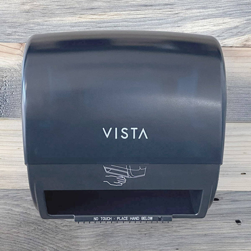 VISTA Electronic Hands Free Roll Towel Dispenser, Black Translucent - PT2006 - TotalRestroom.com