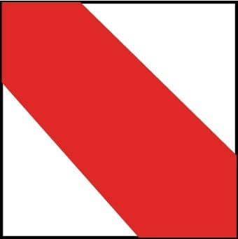 NMC TAPE, HAZARD STRIPE, RED/WHT, 2"X18 YD - T20318 - TotalRestroom.com