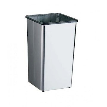 Bradley 377-363700 Commercial Restroom Trash Can, 21 Gallon, Free-Standing, 15" W x 38" H, 15" D, Stainless Steel