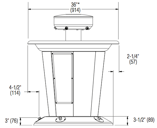 Bradley 36" Circular Sentry Washfountain, Foot Control, A Drain - SN2005