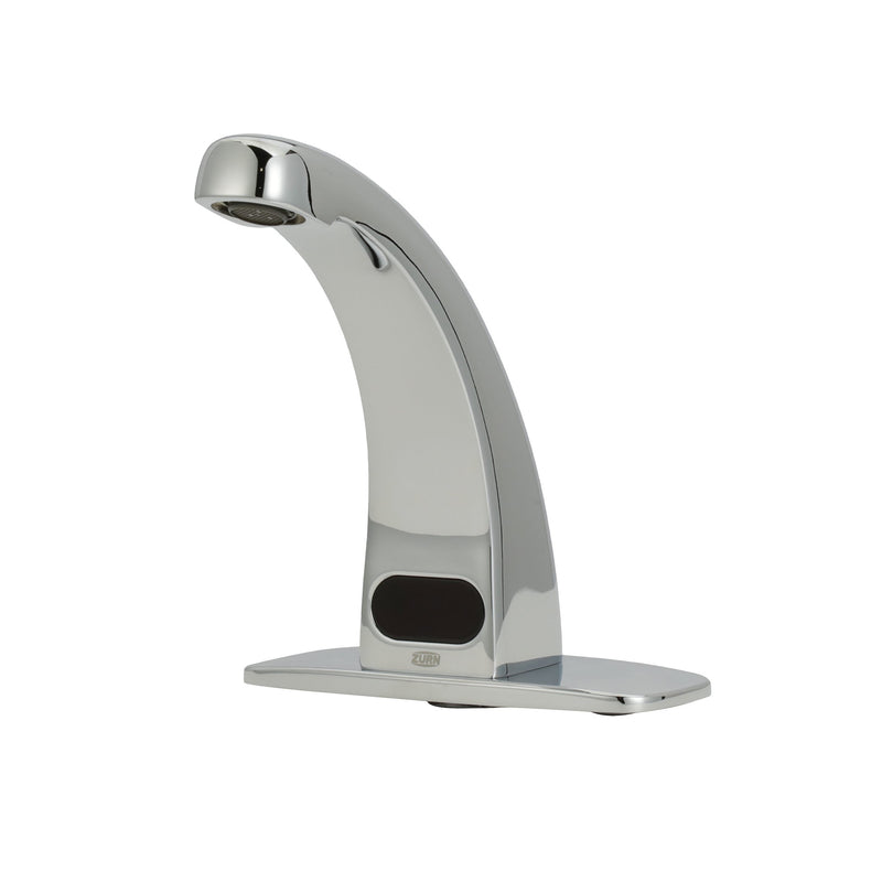 Zurn Z6913-XL-CP4-JS AquaSense Batt Pow Faucet, 1.5 gpm Laminar, Cvr Plt 4'' Cntrs