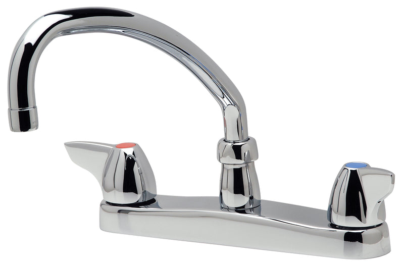 Zurn Z871J3-XL -XL FAUCET, 8" KITCHEN 5 3/8" GOOSENECK SPOUT, DOME HANDLES